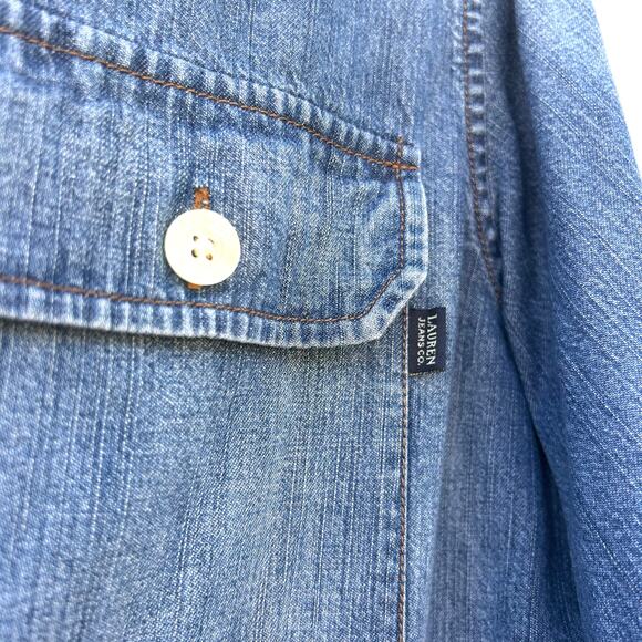 Vintage Ralph Lauren Jeans Cotton Denim Button Down Shirt Western Hong Kong M - Picture 8 of 8